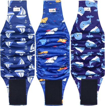 Reusable Dog Diapers Male 3Pcs, Premium Washable Belly Bands for Male Dogs Xlarge, High Absorbing Male Dog Wraps for Doggie & Puppy in Incontinence, Excitable Urination and Training (Bear, XL)