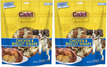 Gourmet Chicken & Apple Wrapped Dog Treats Wraps - Healthy & Natural Chicken & Apple Dog Training Treats for Small & Large Dogs - Inspected & Tested in USA (28 Oz.)