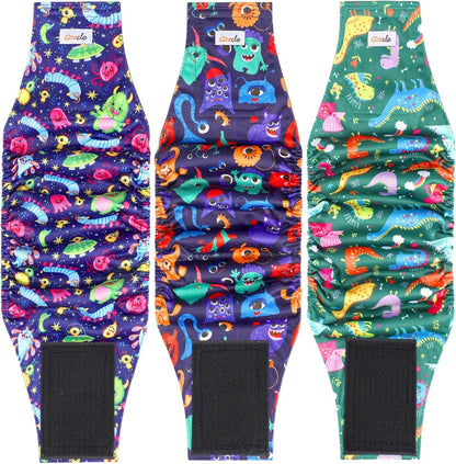 Reusable Dog Diapers Male 3Pcs, Premium Washable Belly Bands for Male Dogs Xlarge, High Absorbing Male Dog Wraps for Doggie & Puppy in Incontinence, Excitable Urination and Training (Bear, XL)