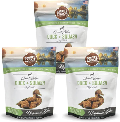 All Natural Soft Dog Treats - Duck & Squash - Training Treats for Dogs with Allergies or Sensitive Stomachs - Grain Free Dog Treats, Chewy, Human-Grade, Made in USA - 5Oz Bag