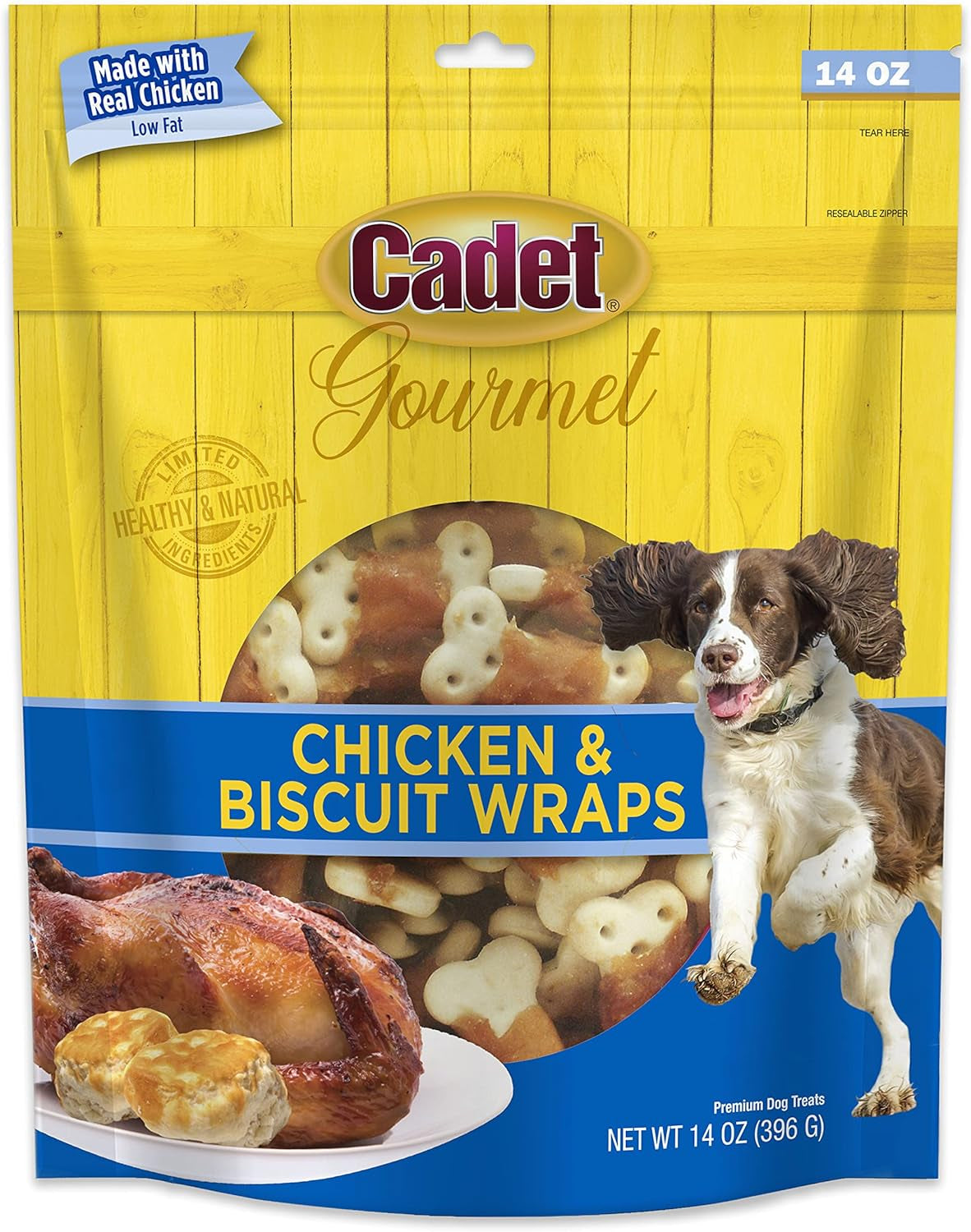 Gourmet Chicken & Apple Wrapped Dog Treats Wraps - Healthy & Natural Chicken & Apple Dog Training Treats for Small & Large Dogs - Inspected & Tested in USA (28 Oz.)