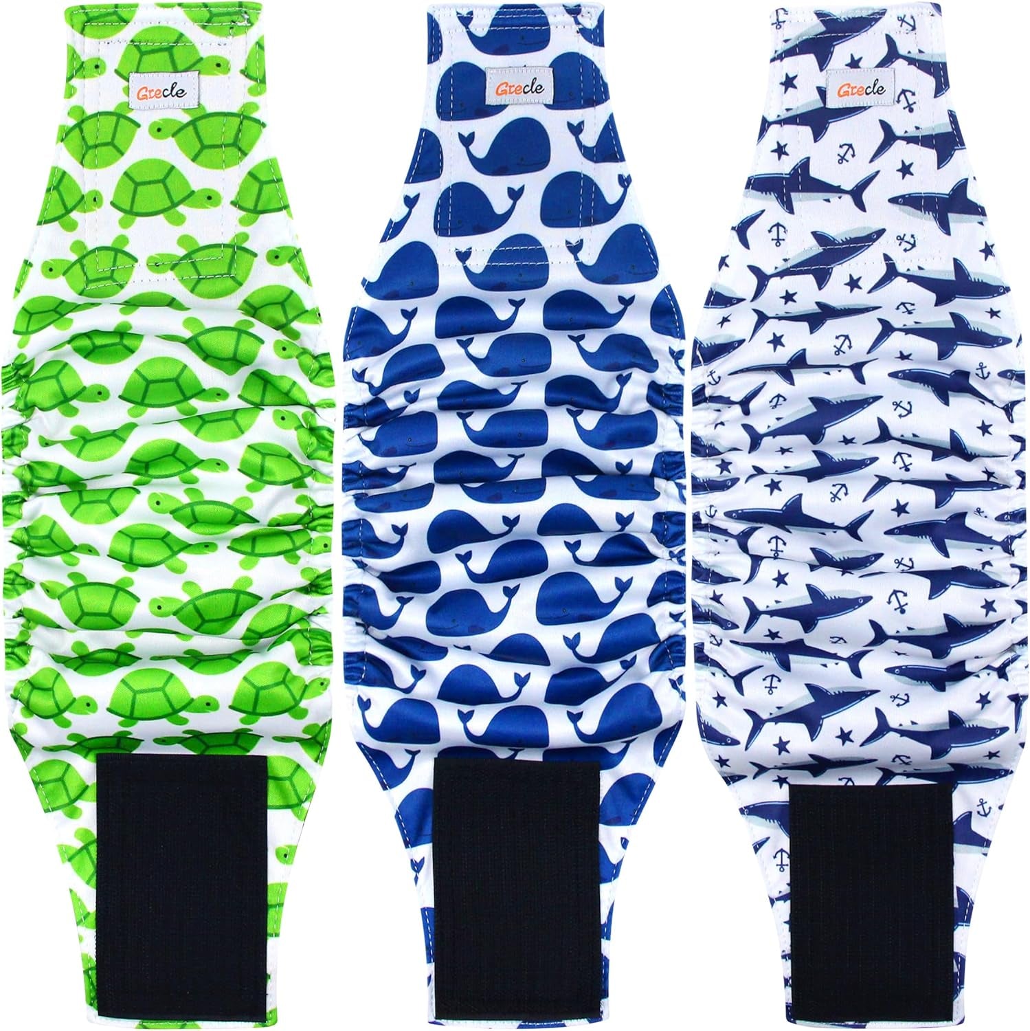 Reusable Dog Diapers Male 3Pcs, Premium Washable Belly Bands for Male Dogs Xlarge, High Absorbing Male Dog Wraps for Doggie & Puppy in Incontinence, Excitable Urination and Training (Bear, XL)