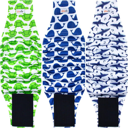 Reusable Dog Diapers Male 3Pcs, Premium Washable Belly Bands for Male Dogs Xlarge, High Absorbing Male Dog Wraps for Doggie & Puppy in Incontinence, Excitable Urination and Training (Bear, XL)