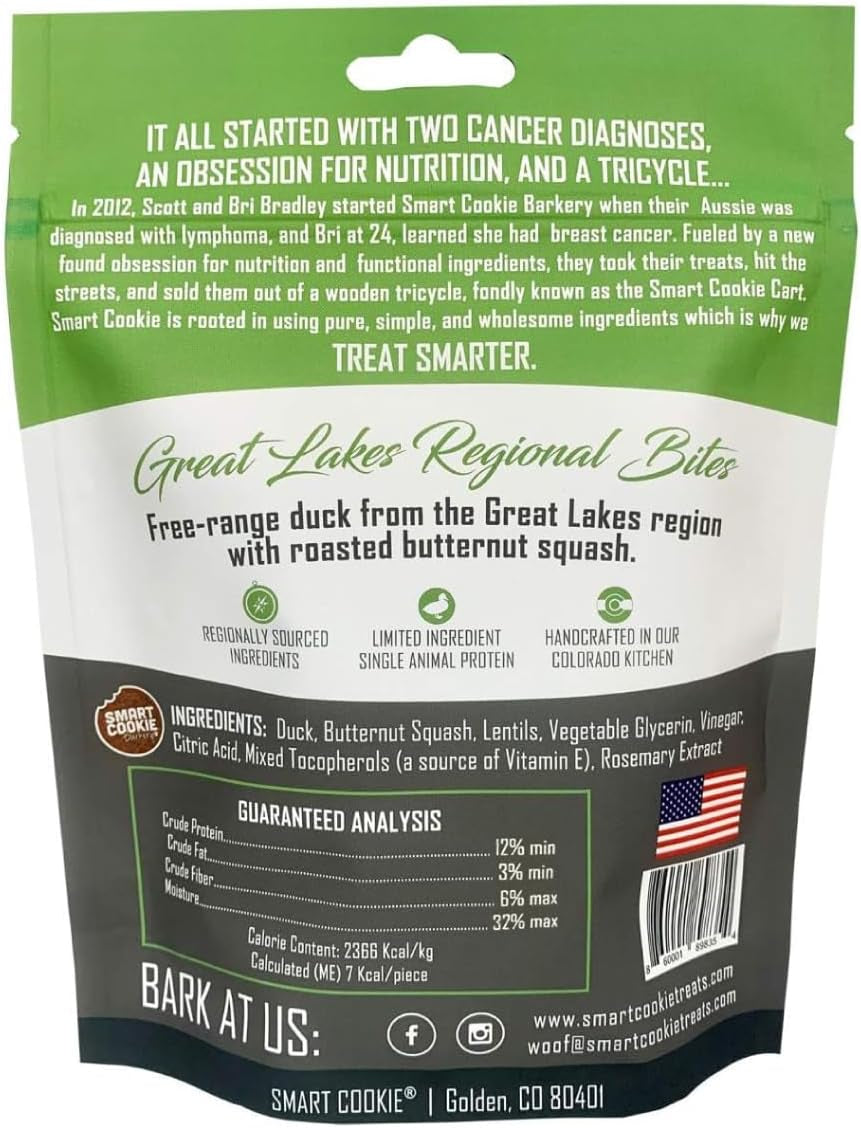 All Natural Soft Dog Treats - Duck & Squash - Training Treats for Dogs with Allergies or Sensitive Stomachs - Grain Free Dog Treats, Chewy, Human-Grade, Made in USA - 5Oz Bag
