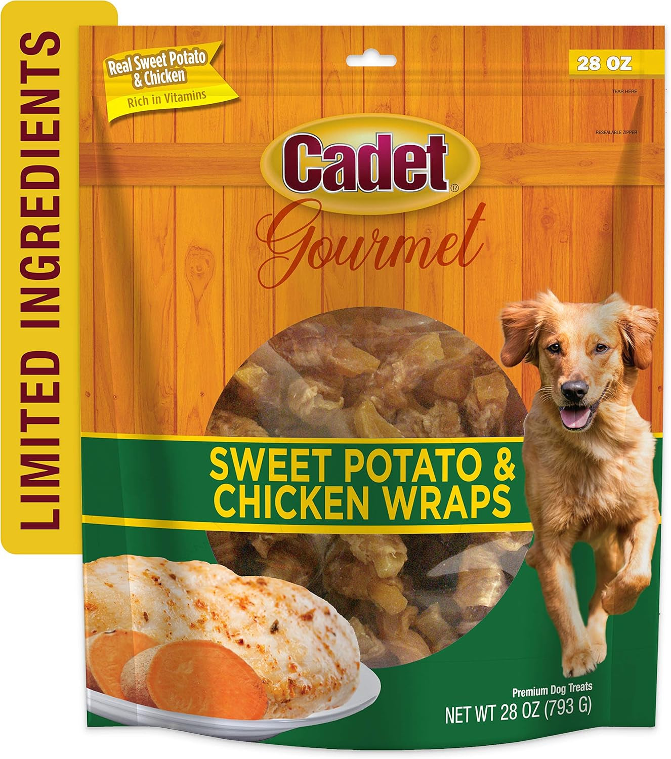 Gourmet Chicken & Apple Wrapped Dog Treats Wraps - Healthy & Natural Chicken & Apple Dog Training Treats for Small & Large Dogs - Inspected & Tested in USA (28 Oz.)