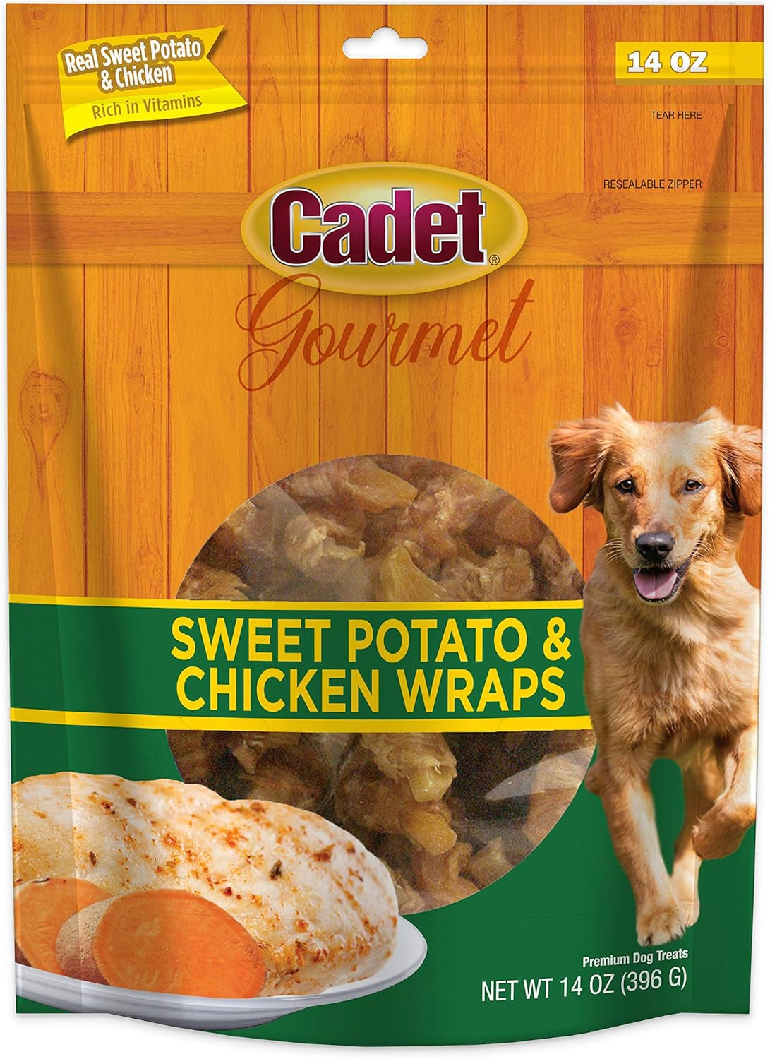 Gourmet Chicken & Apple Wrapped Dog Treats Wraps - Healthy & Natural Chicken & Apple Dog Training Treats for Small & Large Dogs - Inspected & Tested in USA (28 Oz.)