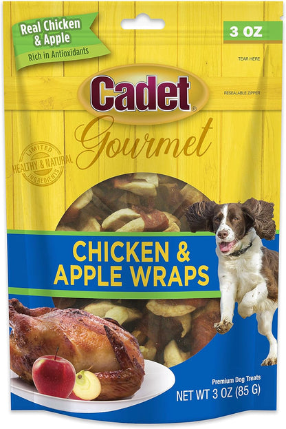 Gourmet Chicken & Apple Wrapped Dog Treats Wraps - Healthy & Natural Chicken & Apple Dog Training Treats for Small & Large Dogs - Inspected & Tested in USA (28 Oz.)