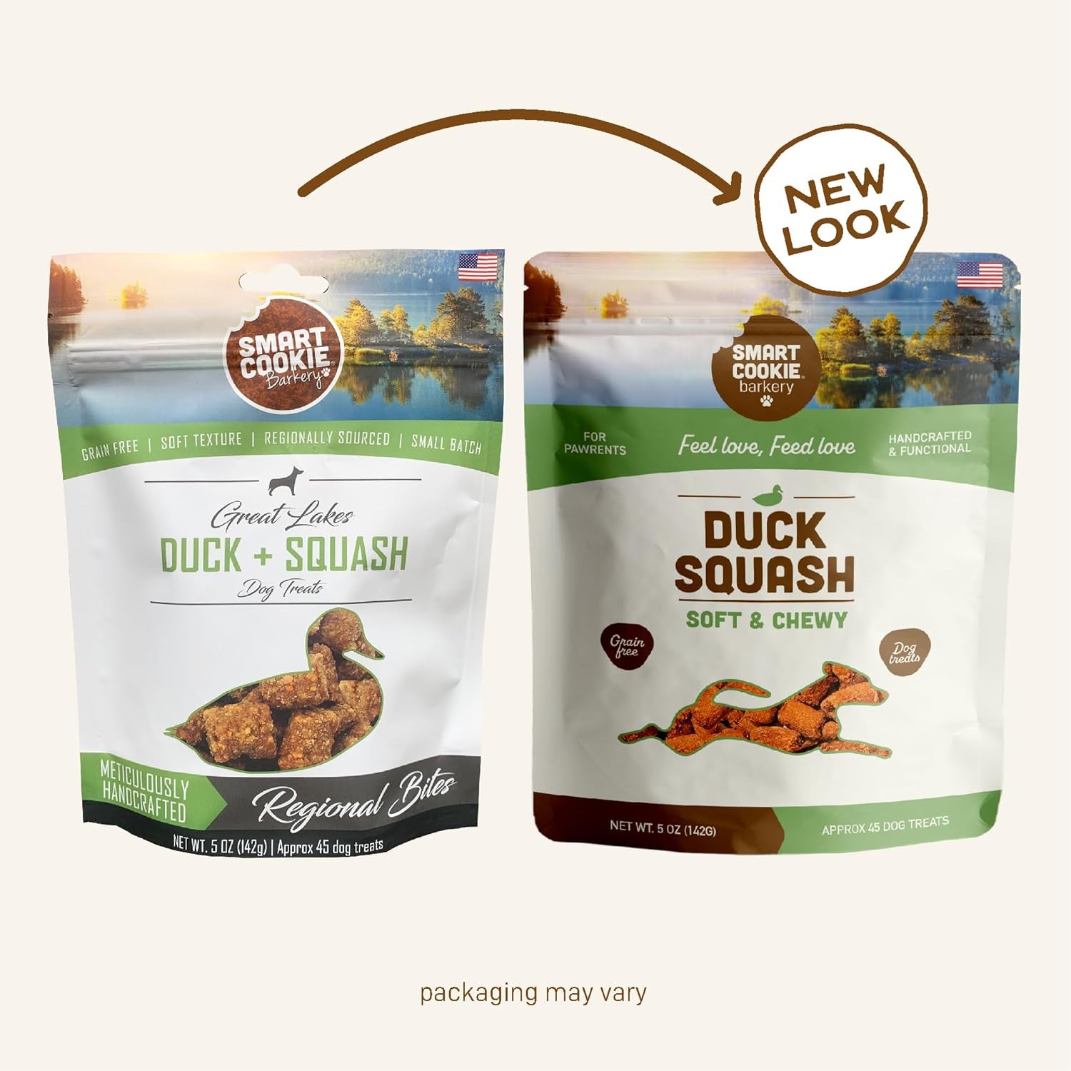All Natural Soft Dog Treats - Duck & Squash - Training Treats for Dogs with Allergies or Sensitive Stomachs - Grain Free Dog Treats, Chewy, Human-Grade, Made in USA - 5Oz Bag